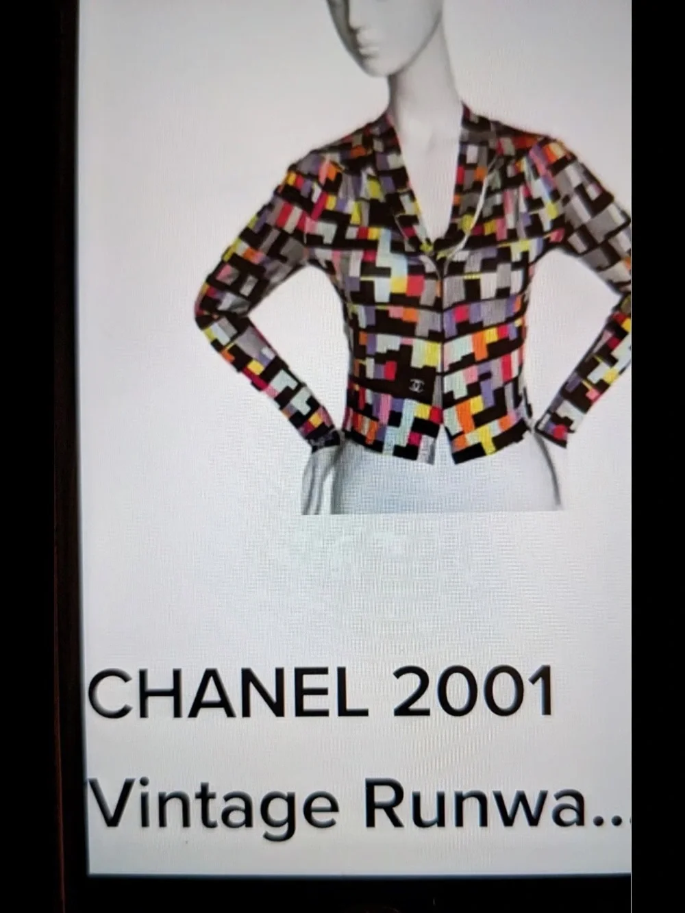 Chanel Vintage 2001 Blouse Top CC Logo Zip NO SIZE TAG fits Small